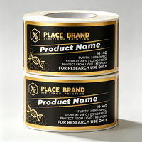 Autocollants personnalisés pour flacons, dorés brillants/mats, résistants à la chaleur, forte adhérence, pour flacons de 3ml/5ml/10ml