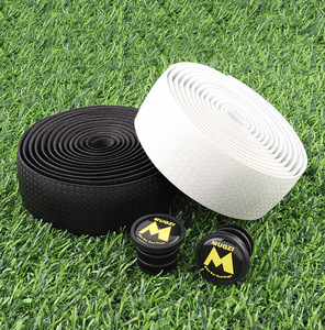 Carbon PU Da Đen Trắng Đường Xe Đạp Với EVA Chống Trượt Sốc Hấp Thụ Xe Đạp Tay Nắm Tay Nắm Với Xe Đạp Phụ Kiện - Product Image 6