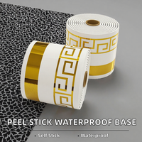Bande de protection auto-adhésive moderne et imperméable pour plinthes, motif géométrique flexible, pour cuisine, chambre et salle de bain