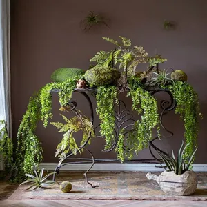 Plante artificielle grimpante décorative en plastique de haute qualité, type <span class=keywords><strong>liane</strong></span> ou palmier en caoutchouc, pour mur végétal - Product Image 6