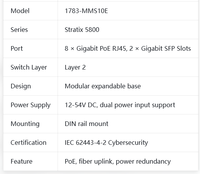 Commutateur Ethernet industriel modulaire 1783-MMS10E à vente rapide, commutateur PoE Gigabit de couche 2