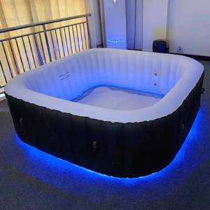 OHO Haute Qualité Ronde <span class=keywords><strong>Gonflable</strong></span> Whirlpool Baignoire Portable tube chaud extérieur Durable Spa Bain À Remous avec Lumières Led - Product Image 5