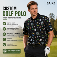 Herenshirt golfpolo met aangepast logo, patroonprint, gebreide stof, lichtgewicht, stretch, performance, casual golfkleding leverancier