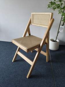 Sillas Plegables de Ratán Natural Resistentes para Restaurante, Sillas de Madera para Comedor, Sillas Plegables para Eventos, Banquetes y Fiestas Escolares - Product Image 4
