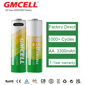 El mejor precio al por mayor recargable 1100mAh 2200mWh 2500mWh 1.5v de iones de litio Li-ion Aaa batería con puerto USB tipo C - Product Image 1