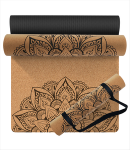 Tapete Ecológico de Corcho Natural de 5mm Antideslizante y Resistente a Impactos <span class=keywords><strong>para</strong></span> <span class=keywords><strong>Ashtanga</strong></span> Vinyasa, Venta al Por Mayor Directa, Logotipo Personalizado Disponible - Product Image 1