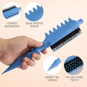 <b>Detangling</b> Paddle Hairbrush with Wheat Straw Handle and Nylon Bristles for Curly <b>Hair</b> Flexible Design for Women - Product Image 6