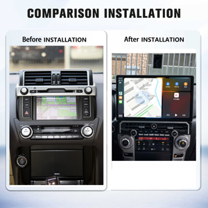 Pantalla estéreo de 15.6 pulgadas para Toyota 4Runner 2010-2022, unidad principal de navegación GPS, cámara OEM, reproductor multimedia, amplificador RCA - Product Image 2