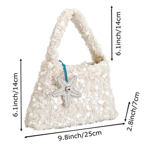 Bolso de mano bohemio con lentejuelas para mujer, estilo oceánico, brillante, ligero, para la playa, fogatas o uso diario - Product Image 6