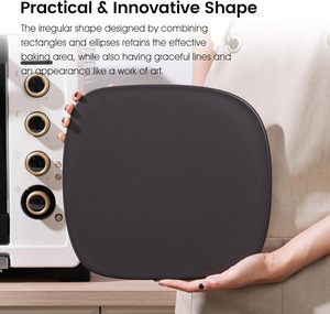 Piedra para <span class=keywords><strong>Pizza</strong></span> de <span class=keywords><strong>12</strong></span> x 11 x 0.47 Pulgadas, de Cordierita Cerámica, Resistente, Antiadherente, Diseño Único, Lavado a Mano (Negro) - Product Image 5