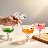 Gobelet à dessert en verre rayé rétro européen pour les fêtes