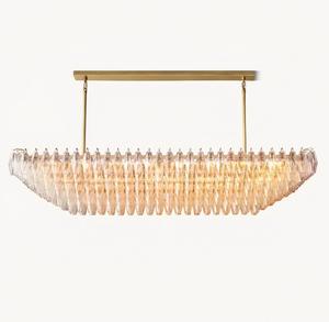 <span class=keywords><strong>Lustre</strong></span> rectangulaire à étages en verre transparent, design <span class=keywords><strong>de</strong></span> luxe, en acier, réglable en hauteur, <span class=keywords><strong>pour</strong></span> salle à manger <span class=keywords><strong>de</strong></span> villa américaine, 54 pouces, 74 pouces - Product Image 1
