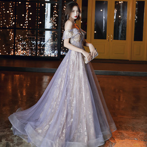 Off The Shoulder Evening Gown For Women Empire Waist Ball Gown Organza Long Dress Vintage Style 3D Patterns Formal Party Wear - Product Image 1