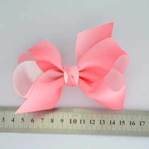 Pinzas para el pelo de cocodrilo hechas a mano con cinta de grosgrain, lazos grandes degradados de 10 cm para niñas, venta al por mayor - Product Image 4