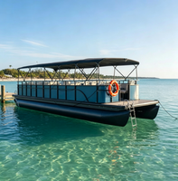 Neuer Luxus-Aluminium-Ponton-Passagier-Wasserbus mit 26-30 Sitzen, Außenbordmotor-Kreuzfahrtboot für den öffentlichen Nahverkehr