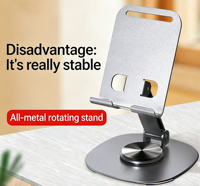 Tout en métal 360 °   Support rotatif pliable, universel pour téléphone et tablette, décompression mécanique et portable