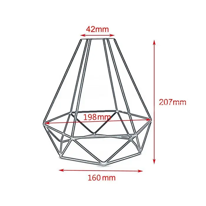 Contemporary Style Home Decor Metal Wire Frame Hanging Light Living Room Bedroom Hallway Pendant Lamp Shade