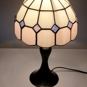 LongHuiJing Stained Glass Lamp Home <b>Table</b> Lamps Tiffany Desk Light Green Blue Plaid Minimalist Living Bedroom 8 Inch Lights - Product Image 2