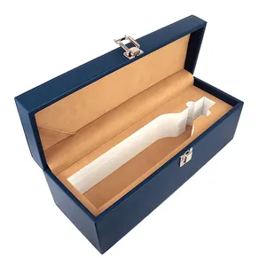 Individuelle hochglanz-bearbeitete Whisky-Schachtel luxuriöse lackierte hölzerne Weinverpackungsboxen PU-Leder-Geschenkverpackung