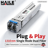 HAILE Modul SFP Bebas Perawatan 1.25G Dual Fiber 1310/1550nm 3-160km Bersertifikasi RoHS CE FCC