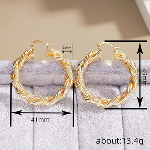 Orecchini a Cerchio a Spirale Intrecciata, Gioielli Eleganti e di Tendenza per Donna, Stile Moderno per Uso Quotidiano - Product Image 4