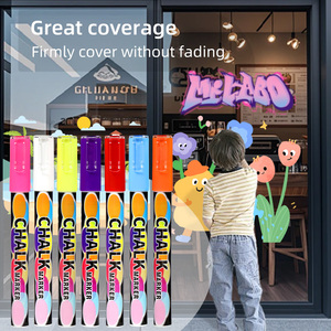 Un segno di gesso di colore arancione cancellabile liquido penna di gesso 3mm punta sottile liquido pennarello di gesso su vetro bianco <span class=keywords><strong>lavagna</strong></span> adesivo - Product Image 2