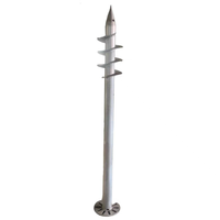Pieux hélicoïdaux amovibles en acier Q235B Q345B galvanisé à chaud, à tête hexagonale, finition TiCN, diamètre 76mm/114mm, longueur 3000mm, capacité 600 lb