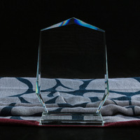 Plaque de trophée en cristal transparent gravée au laser sur mesure HBL, forme bouclier, pour récompense de compétition d'entreprise, souvenir