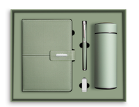 ISStapromo Cadeaux En Gros D'affaires De Luxe Journal Bouteille Ensemble En Cuir PU A5 Carnet Cadeau Ensemble Avec Stylo Tasse Thermique et USB