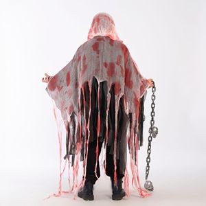 Disfraz de Halloween de Vampiro Ceñudo de Terciopelo de Longitud Completa con Capucha, Unisex para Adultos, Sombrero Ensangrentado para Cosplay, Fantasía Absoluta - Product Image 4