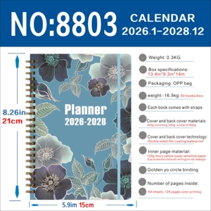 2026 निर्माता कस्टम मुद्रित दीवार कैलेंडर फ्लिप डिजाइन सर्पिल बाइंडिंग अंग्रेजी संस्करण दीवार फांसी कैलेंडर अनुकूलित - Product Image 3