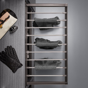 Cooper Mocha Trouser Rack <b>Wardrobe</b> Built-in Telescopic Drawer Stainless Steel Rectangle Pull-out Slide Rail Clothing Hardware - Product Image 3