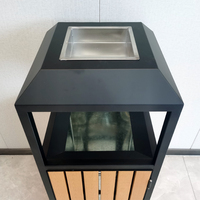 Poubelle publique de Chine pour parcs, avec compartiments séparés pour les déchets, poubelle extérieure avec cendrier amovible en acier inoxydable