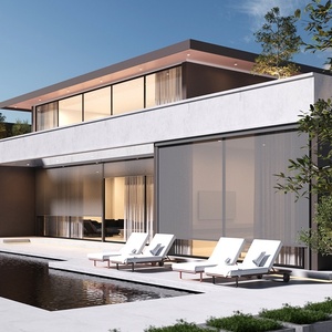 Persianas enrollables eléctricas a prueba de viento para exteriores, integradas, lisas, para pérgola, <span class=keywords><strong>garaje</strong></span> y terraza - Product Image 3