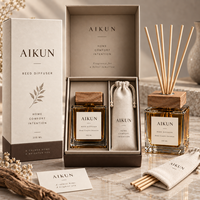 Diffuseur de parfum d'intérieur en rotin écologique personnalisé par l'équipe de designers AIKUN pour cadeau d'entreprise