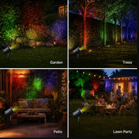 Lumière laser RGB Firefly, laser jaune de classe II, LED RGB, toile de fond colorée, IP65, 100-240V, ABS, pour jardin, cour, pelouse, arbres, terrasse, balcons