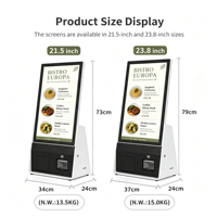 Kiosque d'enregistrement visiteur à commande automatique à écran tactile de 21.5 pouces 23.8 pouces à vendre