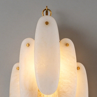 Murs décoratifs naturels pour chambre à coucher, chevet, design haut de gamme en marbre et cuivre, style post-moderne, luxe léger, pour villa et salon