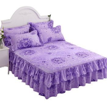 Bed fitted Sheets Textile Bedding Coverlet floral Flat Sheet Bedspread Bed Cover skirt set Soft Warm Bedsheets