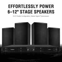 Gooermi Uygun Maliyetli 2 Kanallı D Sınıfı Güç Amplifikatörü 1U İnce 400W Profesyonel Sahne DJ Ses Stereo Amfi