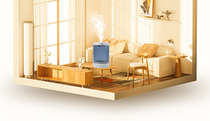 Humidificateur ultrasonique à brume fraîche avec capteur d'humidité, <span class=keywords><strong>veilleuse</strong></span> pour la maison, bébé, chambre d'enfant, plantes, 360° °   Buse, noire - Product Image 5