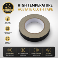 Ruban isolant en tissu acétate, adhésif acrylique, imperméable, noir, pour l'enroulement des bobines de moteur et des transformateurs