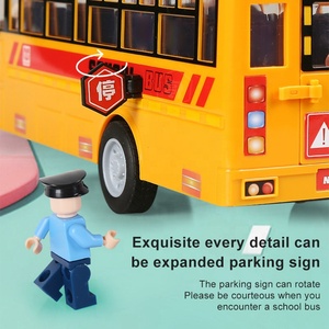 Autobus scolaire personnalisé pour l'éducation de la petite enfance <span class=keywords><strong>Jouet</strong></span> bébé garçon Autobus Puzzle <span class=keywords><strong>Jouet</strong></span> Voiture Modèle de voiture Musique Autobus scolaire inertiel Jouets - Product Image 5