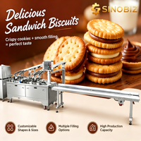 Ligne de production entièrement automatique de biscuits sandwichs fourrés à la crème SINOBIZ, certifiée CE, équipement de boulangerie en acier inoxydable