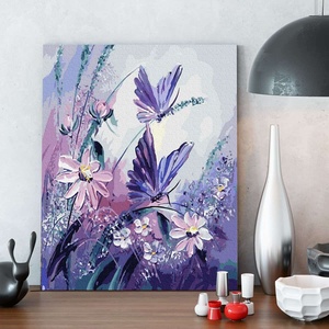 JEIKAI Home Decor Violet <span class=keywords><strong>Papillons</strong></span> Photo Main <span class=keywords><strong>Dessin</strong></span> filles peinture Imprimé Portrait Peintures peinture par numéros - Product Image 1