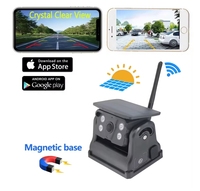 Smart WiFi HD avec panneau solaire 300M sans fil Bus voiture caméra de recul DVR Van Truck avant caméra de recul pour IOS et téléphone Android
