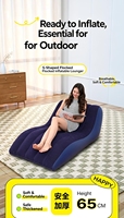 Canapé gonflable flocqué en PVC à courbe en S, chaise longue gonflable étanche et portable pour la plage, le camping et la détente familiale, lit canapé gonflable