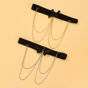 Jarretière multi-couches à nœud papillon en alliage tendance pour femme, bijou de soirée en boîte de nuit - Product Image 3
