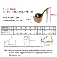 Sandales d'été à plateforme extrême et talons hauts pour femme, à bout ouvert, en PU, style slingback épais, sexy, taille 42