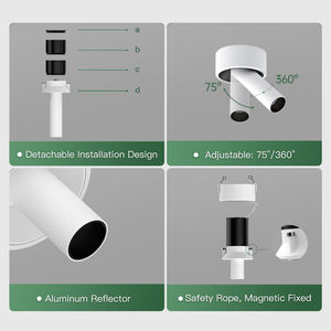XRZLux 현대 실내 조정 가능한 매입 형 LED 천장 스포트라이트 알루미늄 벽 와셔 눈부심 방지 신축성 CRI 97 25 빔 - Product Image 3